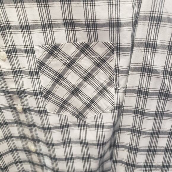 UNTUCKit Women’s Plaid Cotton Shirt Size 4 Black Gray Button-Up NWT Classic Fit - Picture 6 of 7